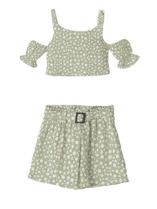 Εβίτα Kids Set with Shorts Summer 2pcs olive oil