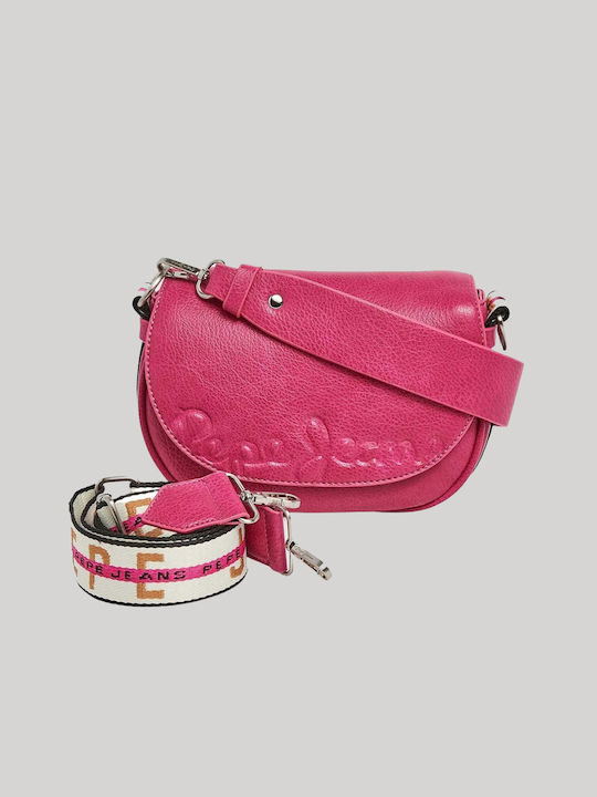 Pepe Jeans Din piele Geantă de damă Crossbody Fuchsia