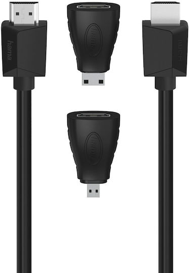 HAMA Cablu HDMI de sex masculin - HDMI de sex masculin 1.5m Negru