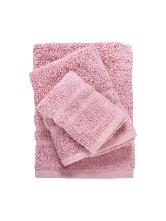 Das Home 3pc Bath Towel Set 0714 Pink Weight 480gr/m²