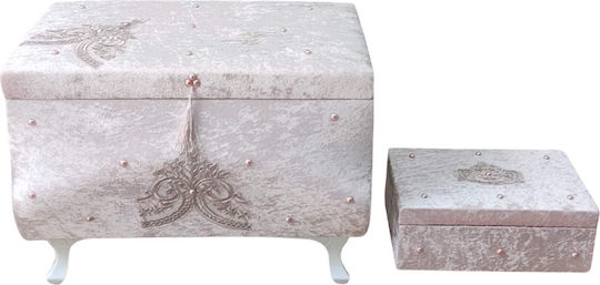 Olia Home Velvet Baptism Chest Box 55x35x30cm