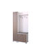 Wardo Hallway Furniture with Coat Rack / Shoe Cabinet / Wardrobe & Bench Walnut 90x33x177cm