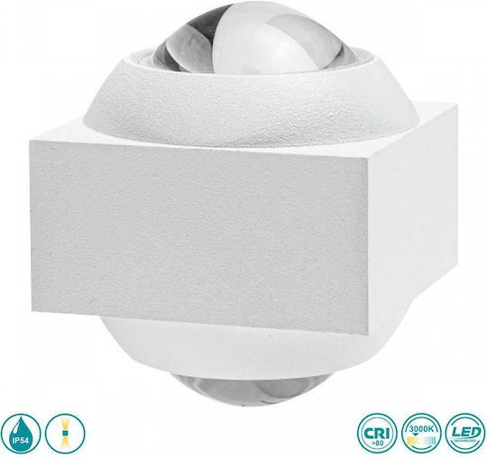 Spot Light Επιτοίχιο Εξωτερικό Φωτιστικό LED IP54 2W με Θερμό Λευκό Φως Διπλής Δέσμης