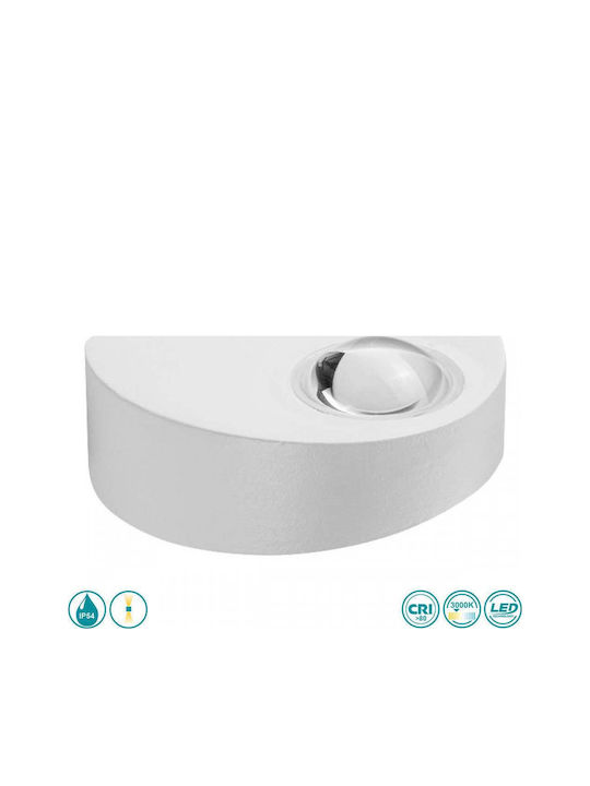 Spot Light Wall-Mounted Outdoor Light LED IP54 2W with Warm White Light Double Beam