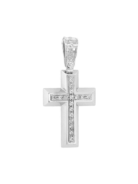 Xryseio Women's White Gold Cross 14K