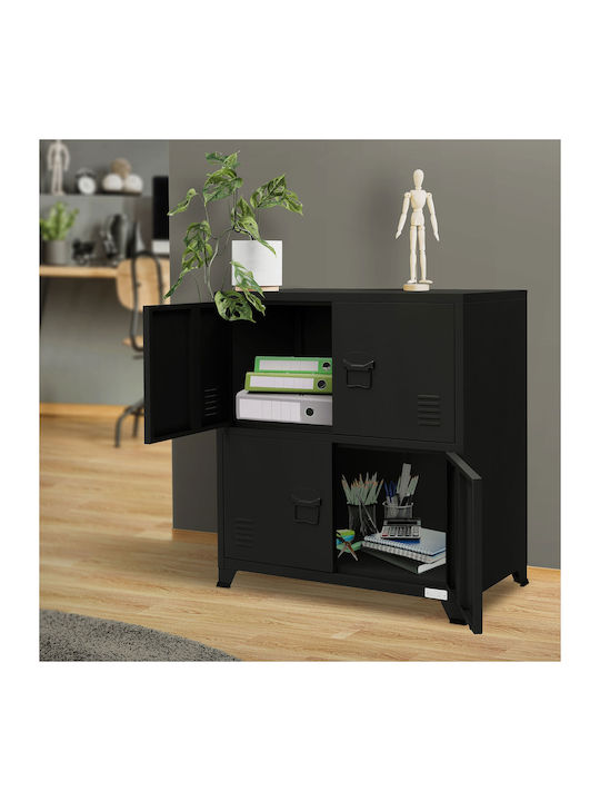 Ντουλάπι Γραφείου Μεταλλικό Μαύρο 75x40x80.5cm