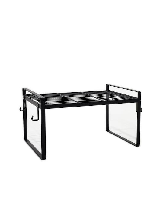 ArteLibre Kitchen Organizer Racks Metallic in Black Colour 21x33.5x18cm