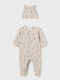 Mayoral Baby Bodysuit Set Long-Sleeved with Accessories Beige 2pcs
