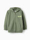 Kids Cardigan with Hood Green