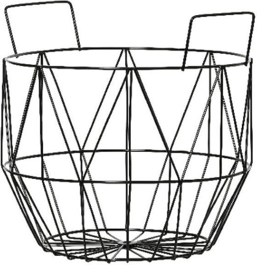 Kaemingk Декоративна кошница Металик с дръжки Черен 23x23x22.5бр