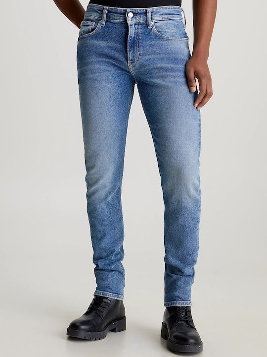 Ανδρικό Παντελόνι Τζιν με Slim Tapered Εφαρμογή DenimLightBlue
