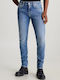 Ανδρικό Παντελόνι Τζιν με Slim Tapered Εφαρμογή DenimLightBlue