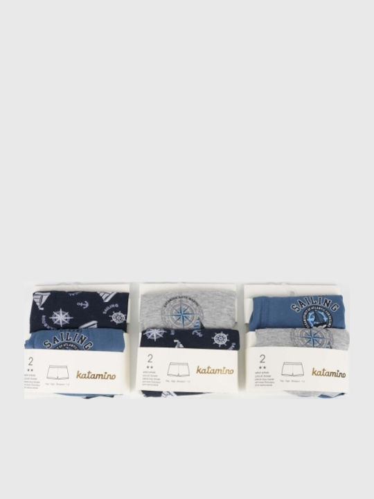 Katamino Комплект детски боксерки Blue, Blue and Grey 3бр