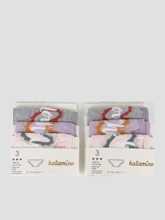 Katamino Комплект детски гащички Purple, pink and grey 3бр