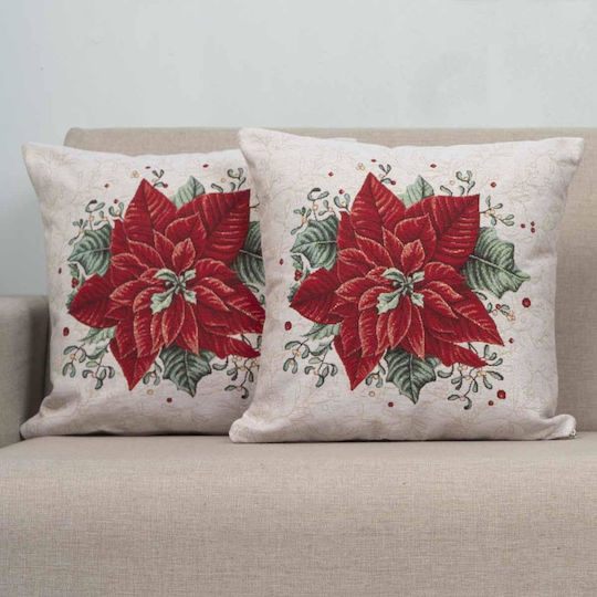 Cotone Husă Decorativă de Crăciun pentru Pernă Pătrată 45x45buc