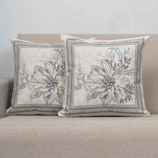 Cotone Коледна Декоративна Калъфка Квадратна Сив 45x45cm