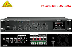 AXD Sound Integrat Amplificator comercial 16 Canale 100W/100V și Conexiuni USB/FM/Bluetooth