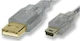 PremiumCord USB 2.0 Kabel USB-A-Stecker - Mini-USB-B-Stecker Transparent 3m ku2m3a