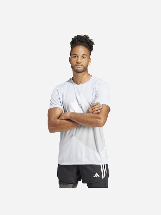 Adidas Run It Bărbați T-shirt Sportiv cu Mânecă Scurtă Albastru