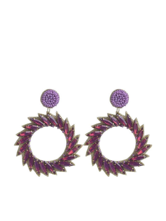 Ble Resort Collection Σκουλαρίκια Μωβ