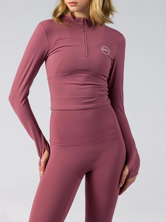 GSA Women's Athletic Blouse Long Sleeve Pink