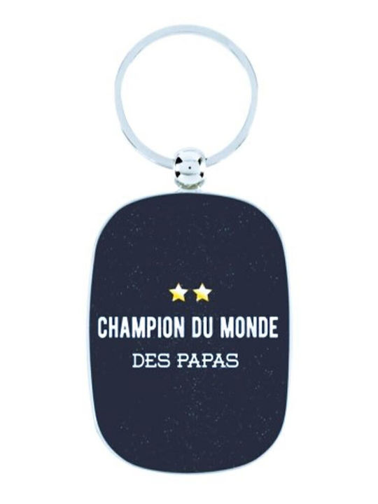 Keyring Derriere La Porte Champion Du Monde Des Papas Metallic Epoxy P003-me10940