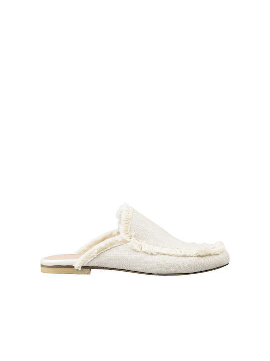 I Love Sandals Flat Mules Beige