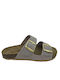 Relax Anatomic Leather Women's Flat Sandals Anatomic in Gray Color