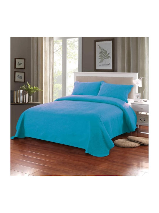 Marwa Set Coverlet Queen Size Turquoise 220x240cm 3pcs