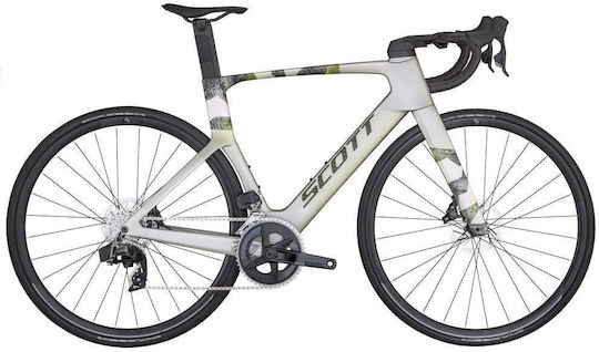 Scott Foil RC 30 28" 2024 White/Grey Road Bike with 24 Speeds and Mechanical Disc Brakes