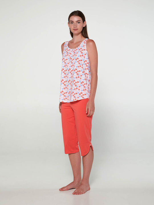 Vamp Summer Women's Pyjama Set Cotton Coral Berry