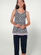 Vamp Sommer Damen Pyjama-Set Blue Moon