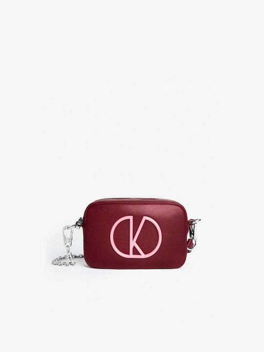 KALK Din piele Geantă de damă Crossbody Burgundy