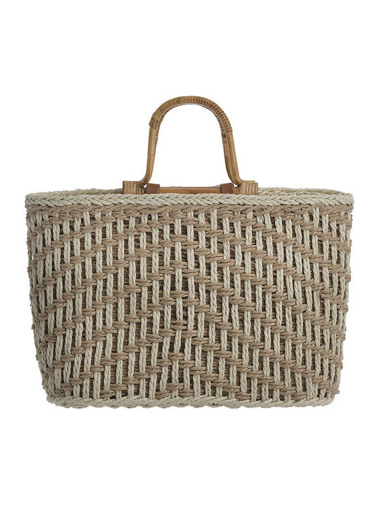 Ble Resort Collection Плетена Плажна Чанта Бежова