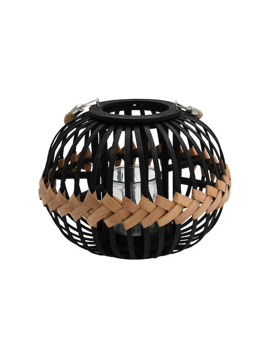 Fylliana Umeko Tabletop Wicker Lantern Black 30x30x23cm