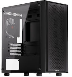 Krux Scor Gaming Midi Tower Κουτί Υπολογιστή με Πλαϊνό Παράθυρο Μαύρο