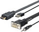 Vivolink Kabel HDMI-Stecker - HDMI-Stecker / USB-A-Stecker / VGA-Stecker 3m Schwarz