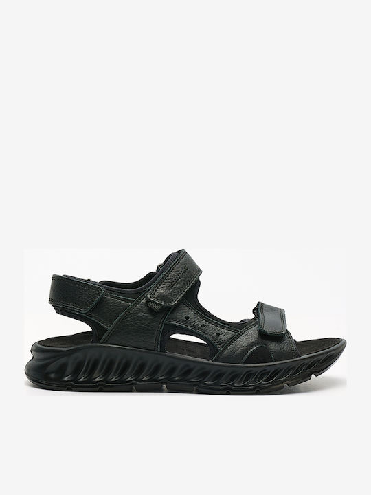 Leder Herrensandalen in Schwarz Farbe