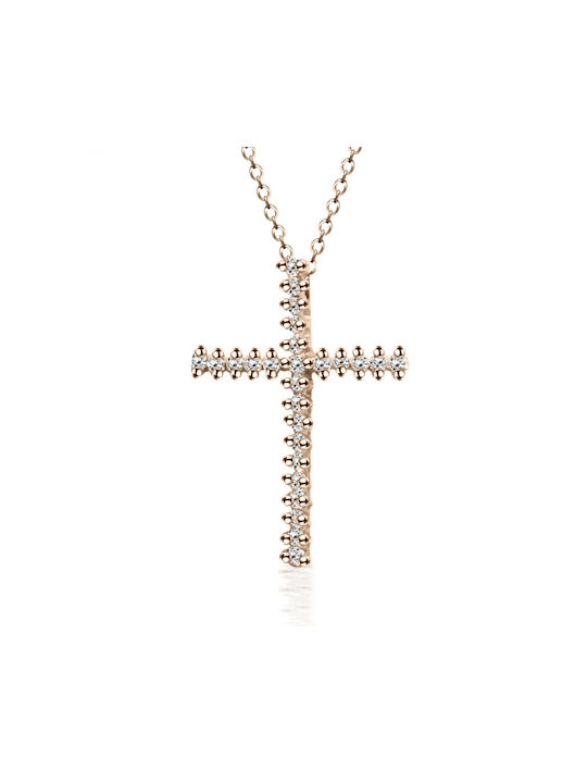 Chrilia Rose Gold Plated Cross with Chain