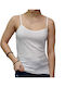 Women's Cotton T-Shirt with Spaghetti Strap White