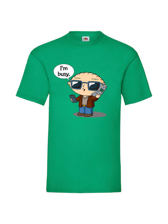 Fruit of the Loom Family Guy Stewie Griffin Original T-shirt Green Cotton