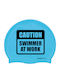 Buddyswim Caution Swimmer At Work Σκουφάκι Κολύμβησης Ενηλίκων από Σιλικόνη Γαλάζιο