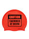 Buddyswim Caution Swimmer At Work Silicone Adults Swimming Cap Red