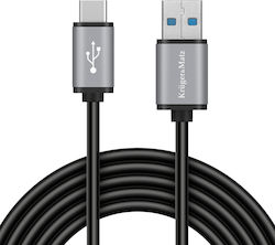 Kruger & Matz USB 2.0 Cable USB-C Male - USB-A 15W PD Black 1m