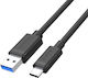 Unitek USB 3.1 Cable USB-C Male - USB-A Black 0.5m