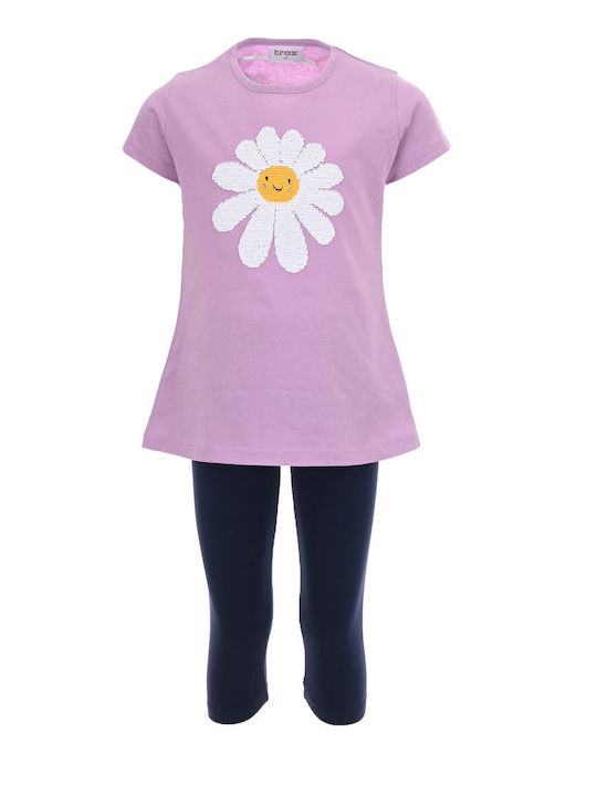 Trax Kids Set with Leggings Summer 2pcs Lilac