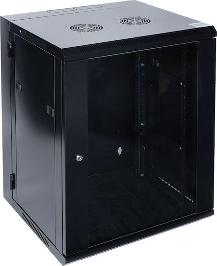 Delta Επιτοίχια Καμπίνα Rack 15U Μαύρο EPRADO-R19-15U/2S