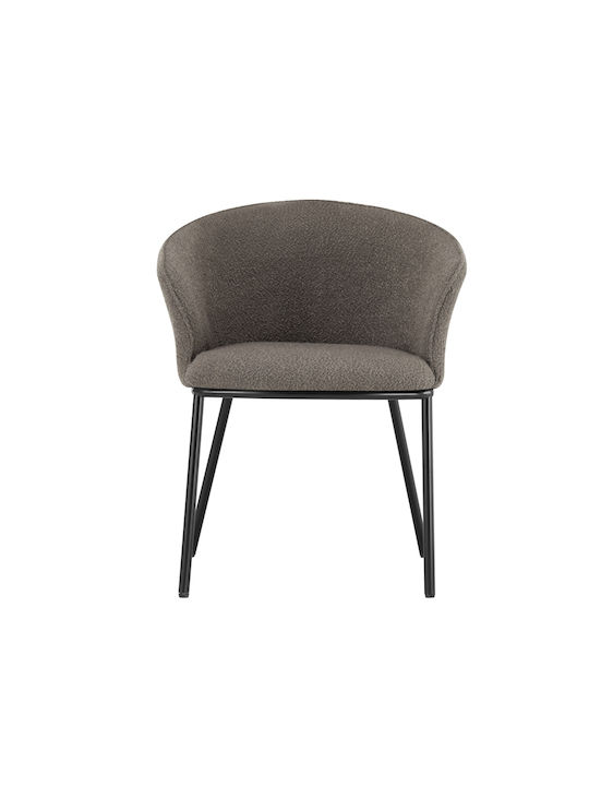 Katre Dining Room Fabric Armchair Gray 62x60.5x74.5cm