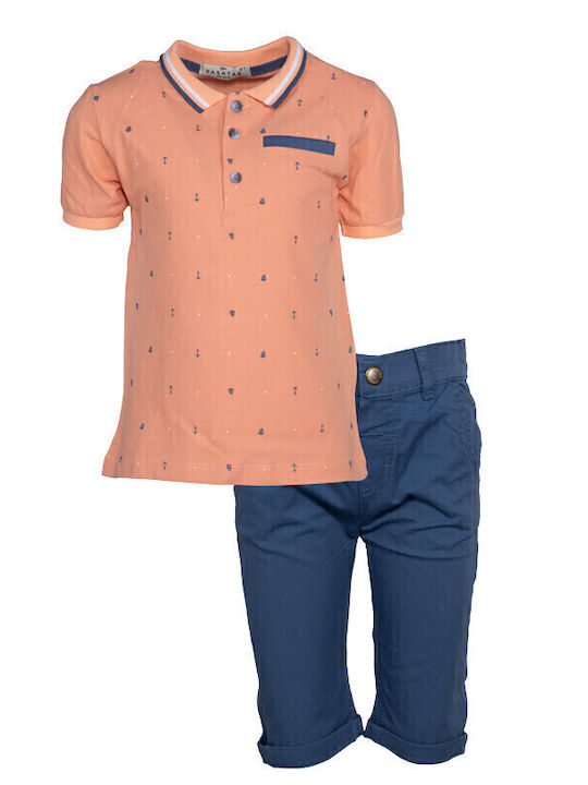 Hashtag Kids' Set with Shorts Summer 2pcs Salmon