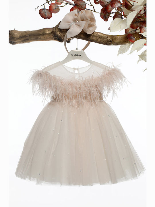 Mi Chiamo Pink Baptism Dress made of Tulle